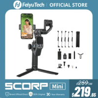 FeiyuTech Official SCORP Mini-1 3-Axis Handheld All-in-One Gimbal Stabilizer for GoPro Smartphone Mirrorless Camera