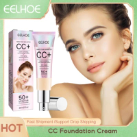 EELHOE CC Cream Makeup Foundation Sunscreen Cream Spf 50 Long Lasting Moisturizing Foundation Waterproof Full Coverage Concealer