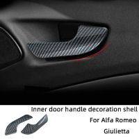 ประตูมือจับด้านในตกแต่งเชลล์ฝาครอบป้องกันสติกเกอร์รถสำหรับ Alfa Romeo Giulietta อุปกรณ์ตกแต่งภายในตัด