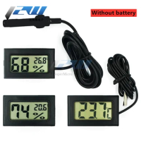 LCD Digital Thermometer Hygrometer Temperature Humidity Meter with Vehicle Probe Reptile Terrarium Fish Tank Cooler