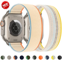 Loop Strap for Apple Watch Ultra Band 49mm 8 7 45mm 44mm 38mm 40mm 42mm 41mm Elastic Nylon Bracelet IWatch Series 4 6 5 3 Se 2 1
