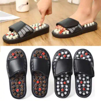 Summer Men's Slippers Foot Acupoint Activating Massage Anti-slip Acupressure Therapy Women Men Slippers Shoes