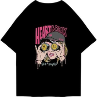 Kaos Oversized Tshirt Heart Break | Kaos Oversize Pria dan Wanita XL PUTIH