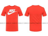 NIKE【696708-852】短袖 T恤 純棉 紅色 白LOGO 男生