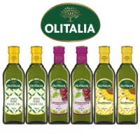【Olitalia奧利塔圓滿福袋組】純橄欖油+葡萄籽油+葵花油禮盒組(500mlx6瓶)