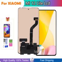 6.55" Original AMOLED For Xiaomi 12 Lite LCD Display Touch Screen Digitizer For Xiaomi Mi 12 Lite MI12 Lite 2203129G Frame LCD