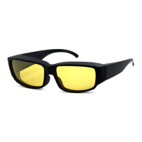 【SUNS】台灣製偏光太陽眼鏡 經典方框 夜視鏡 墨鏡 抗UV400/可套鏡(防眩光/遮陽/遠光燈/增加安全性)