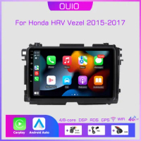 2din 9inch IPS HD Android10 Car Radio Multimedia Player Carplay Auto GPS Navigation DSP BT For Honda HRV Vezel 2015 2016 2017
