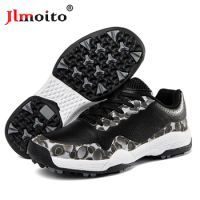 2022 Summer Women Waterproof Golf Shoes Men Non-slip Golf Sneakers Breathable Golf Training Sport Shoes Black Spikes Golf Shoes