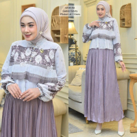 Ladies - Gamis Plisket Wanita Ceruty Premium Umpak Maxy Dress Busui