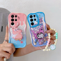 Sarung Telefon Samsung S23 Ultra, Sarung Kamera Kalis Kejutan TPU Kuromi Ins, Sesuai untuk Samsung S