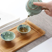 【L Cry】    1pc Hand-painted open slice ice cracked rough pottery cup, Japanese master green glaze lo