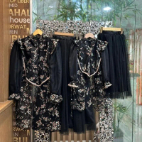 Ready Stok Set 2 in 1 Usagi Ribbon Couple Bunda Anak ( atasan+rok ) by bombshellstores / set wanita 