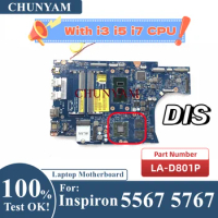 LA-D801P FOR Dell Inspiron 15 5567 17 5767 Laptop Motherboard Mainboard i3/i5/i7 CPU KFWK9 2PVGT Y8N7H /W Full Test 100%Work