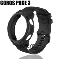 2in1 For COROS PACE 3 Strap Soft Silicone Belt Smart Watch Watchband TPU Case Protector Cover Bumper