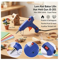 Lem Alat Bakar Lilin Hot Melt JS-201 Mini 20W Listrik Saklar Perekat Kuat Serbaguna Kerajinan Tangan