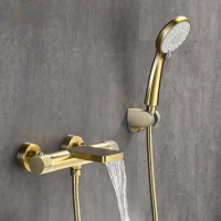Golden constant temperature shower shower household shower head set shower shower shower head drawing gold