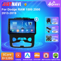 JUSTNAVI Car Radio Android For Dodge RAM 1500 2500 2013 - 2019 Navigation Auto Stereo Multimedia 4G WIFI BT GPS RDS DSP 2 Din
