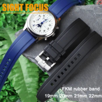 FKM Rubber Quick Release Pins Watchband for Longines Watch Strap 19mm 20mm 21mm 22mm Fluoro Rubber Diving Bracelets Divers Watch