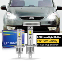 2PCS CANbus For Ford Galaxy 2001 2002 2003 2004-2007 LED Headlights H1 H7 High Low Beam Bulbs 20000LM White 12V Plug and Play
