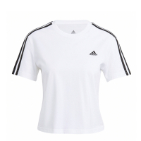 Adidas 短袖 Essentials 女款 白 黑 三線 愛迪達 短版上衣 休閒 運動 純棉 GL0778