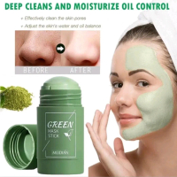 GREEN MASK STICK MEDIAN  STICK GREEN TEA 40gram MENCERAHKAN DAN MENGHALUSKAN WAJAH Melembutkan maske