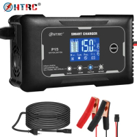HTRC 12V-24V 35A/25A/20A/15A/10A Car Battery Charger LCD Automatic Pulse Repair Charge for Lifepo4 AGM Lead-Acid Lithium Batteri