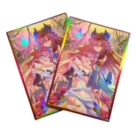 63x90mm 50PCS Holographic Card Sleeves YUGIOH Card Sleeves Illustration Anime Protector Card Cover for Board Games Trading Cards