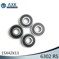 6302RS Bearing ABEC-3 (4 PCS) 15*42*13 mm Deep Groove 6302-2RS Ball Bearings 6302RZ 180302 RZ RS 630