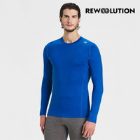 【Rewoolution】 23 NTS190gr EXPLORER 男長袖T恤 (鈷藍色 XL)羊毛衣 登山必備 吸排| RE172MC70455