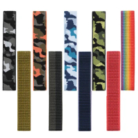 Rainbow stripes Nylon Hook Loop Strap For Garmin Fenix 7 7X / instinct 2/Epix Band For Garmin Tactix 7 Pro Watchband Bracelet