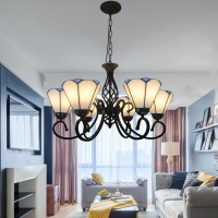 創意專供地中海風格蒂凡尼創意美式鐵藝簡歐餐廳臥室客廳吊燈批發led 燈具