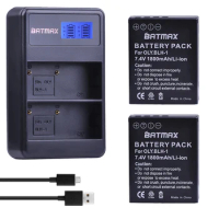 Batmax 2x bateria BLH-1 BLH1 Battery+LCD Display Dual USB Charger for Olympus E-M1 Mark II Camera