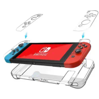 Games Protective Hard Carrying Clear Cover Case For Nintendo Switch Console Joy Con Controller-Crystal Clear