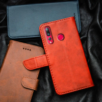 เคสโทรศัพท์หนังหรูระดับพรีเมียมสำหรับ Huawei Nova 4/VCE/L22 แบบฝาพับพร้อมช่องใส่บัตรและขาตั้ง กันกระ