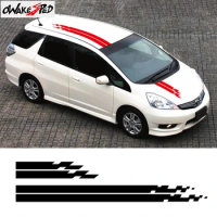 For Honda Shuttle Sport Stripes Styling Car Hood Roof Decor Stickers Auto Body Exterior Accessories Vinyl Decals