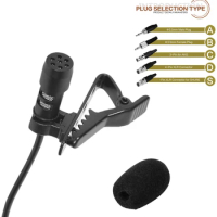 Black Lavalier Lapel Microphone 3.5mm XLR 3-Pin XLR 4-Pin Detachable Tie-clip For Wireless System Suitable For Stage Church