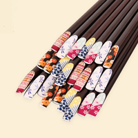 日式環保工藝筷指甲櫻花木質家用筷子 可愛家庭套裝情侶尖頭筷子