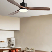 36/42/52 Inch white Black 3 ABS Blade Pure Copper DC 30W Motor Ceiling Fan With 24W LED Light Support Remote Control