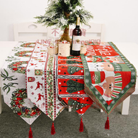 聖誕節家庭裝飾用品針織布桌旗創意圣誕桌布餐桌裝飾居家裝扮【福喜行】【不二雜貨】