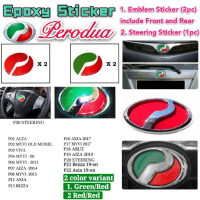 Car Emblem Sticker PERDUA MYVI ACTIVE ALZA AXIA 2023 BEZZA ARUZ VIVA Front Car Steering Reflective 3