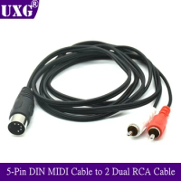 50CM 150CM 5-Pin DIN Male MIDI Cable to 2 Dual RCA Male Plug Audio Cable For Naim, Quad Stereo Systems
