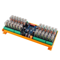 Aoshangming 24 channel RS485 Relay Module Rtu PLC Expansion Board DC12V/24V Relay for PLC Automation