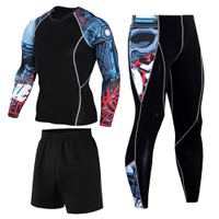 Compression Sportswear Suits Fitness Gym Tights Training Clothes Workout Jogging Sports Set Running Rashguard Tracksuit For Men