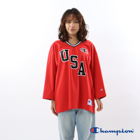 Champion 官方直營-男款 網眼透氣冰球七分袖球衣(紅)