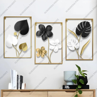 DECORASI RUMAH HIAS - COD WallDecor Hiasan Dinding Frame Metal Gold Daun Leaf Ginko Scandinavian WAL