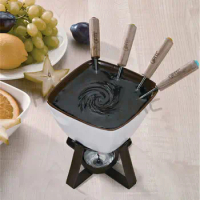 Ceramic fondue set, diy cheese fondue pot for