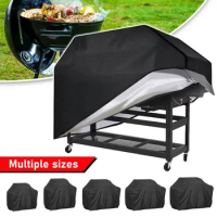 BBQ Cover Outdoor Dust Waterproof 210D Oxford Weber Heavy Duty Grill Cover Rain Protective Outdoor Barbecue Grill Cover Round