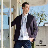 Pierre Cardin皮爾卡登 男款 時尚素面彈力休閒西裝外套-丈青色(5247571-38)