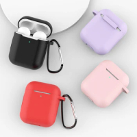 Silicone Earphone Cases For Airpods 2 Cover Earphone Accessories Protective Case For Apple Airpods2 Air Pods 2 Case With Hook